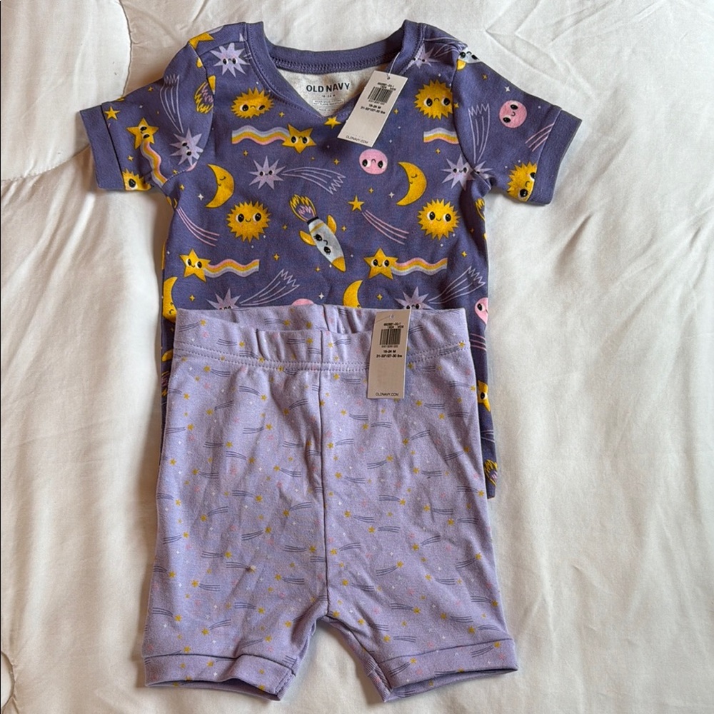 Old Navy Purple Space-Themed Baby PJ’s.